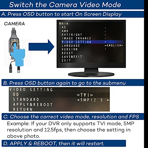 Honic Clear Night Vision 5Mp Tvi/Ahd, 4Mp Hdcvi 2.8-12Mm Manual Zoom Bullet Cctv Security Camera, Outdoor Ir Waterproof Hybrid Surveillance Analog Camera #TOP5