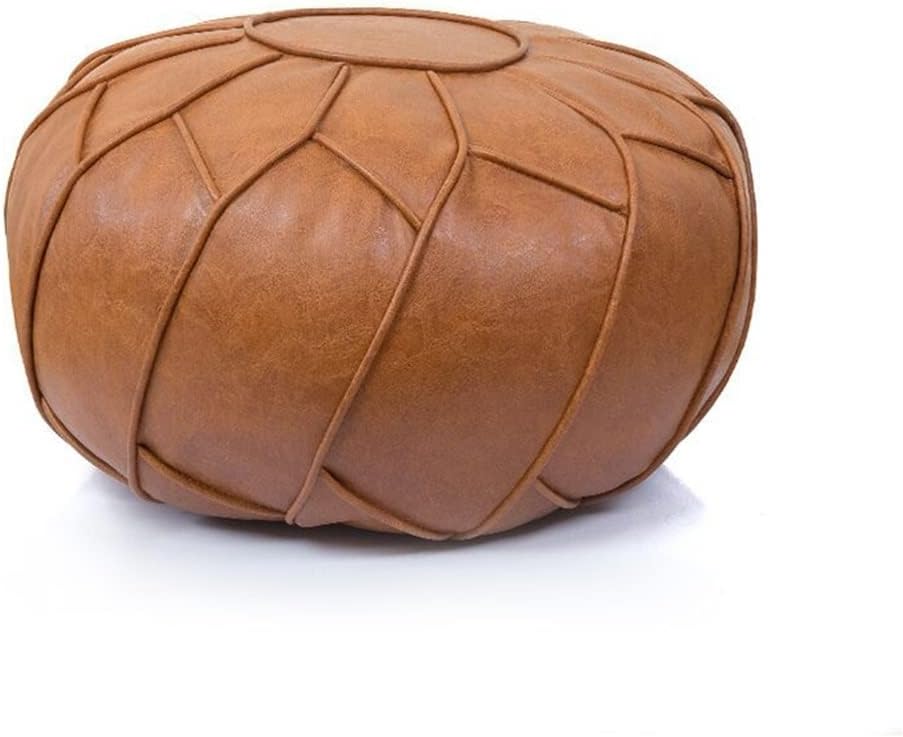 Retro Morocco PU Leather Pouf Home Tatami Decor Unstuffed Cushion Ottoman Sofa Living Room Footstool