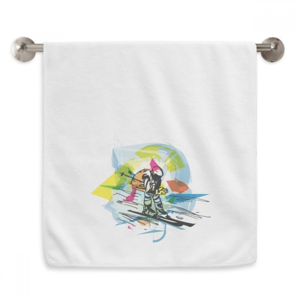 Ski Freestyle Serviette Moelleuse Blanche 13x29 Pouces | DIYthinker Essuie-Main Hiver