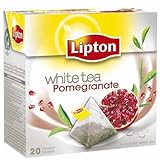 Lipton - WHITE TEA POMEGRANATE - 20 count box (Pack 8 boxes = 160 count) Pyramid tea bags
