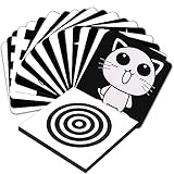 Baby Visual Stimulus Cards Hohe Kontrast Baby Visual Cards für Kleinkinder über 3 Monate Schwarz Weiß Karten Baby für Neugeborene Kinder Visuelle Stimulation Kleinkind Spielzeug Geschenk (20 Stücke)