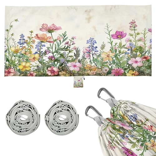 Takiito Wildflowers Hammock 330 lb Capacity Travel Camping Hammock with Tree Straps, Portable Lightweight for Outdoor Beach Backpacking Backyard Patio