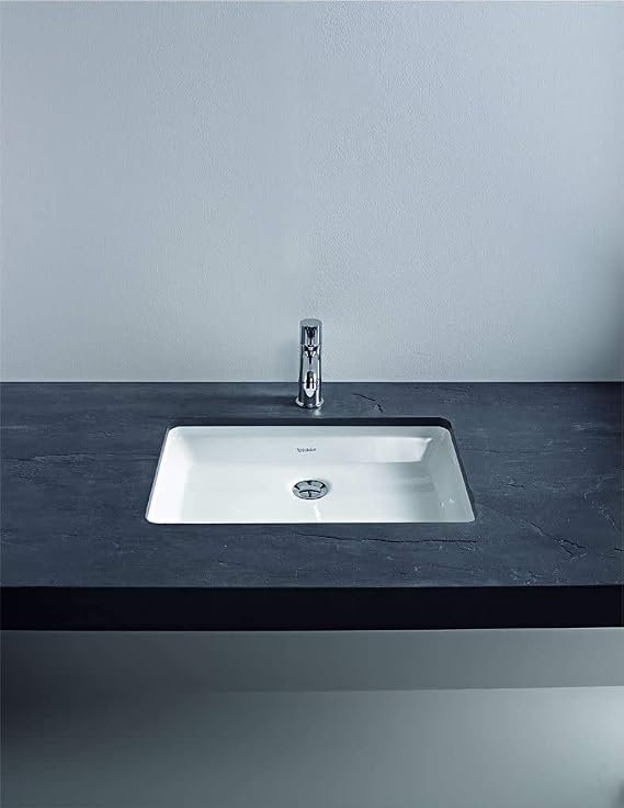 Duravit 0316530017 2nd Floor 20-5/8 Rectangular Ceramic Undermount Bathroom Sink with Overflow
