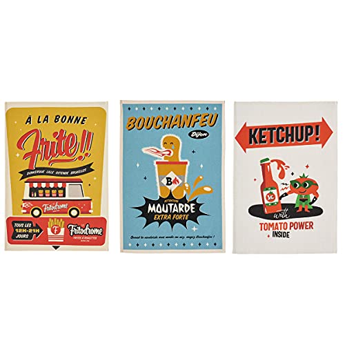 Coucke Lot de 3 Torchons imprimés en Coton, Misteratomic Cover