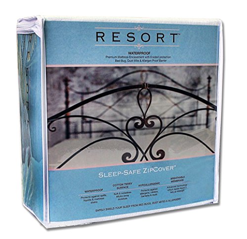 Resort Waterproof Mattress Protector Sleep Safe ZipCover Twin 9" | Dust Mite