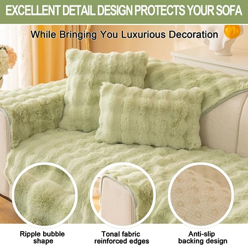 SHANNA Thick Rabbit Plush Sofa Cover 1 2 3 Seater - Image 2