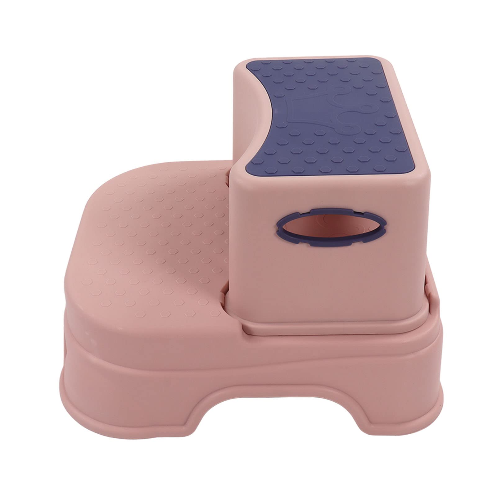 2 Step Stool, Kids Step Stool Double Antiskid Height Adjustable Widened Base Ergonomic Toddler Step Stool 2 Layer Detachable Step Stool for Kitchen Nursery Bedroom (Pink Purple)