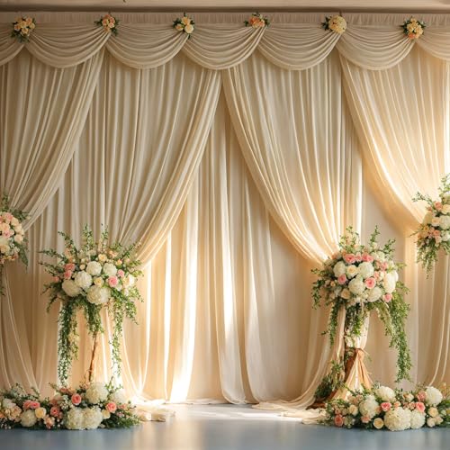 Cortinas de fondo champán para fiestas 10ft x 10ft miniatura 3