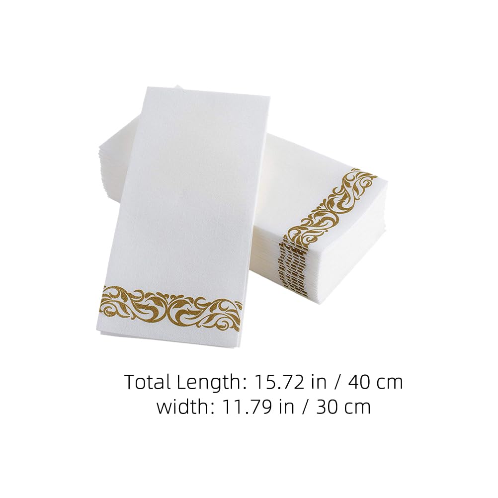 PLAFOPE 75 servilletas desechables: elegantes servilletas de papel de seda con estampado de 6 pliegues de 40 x 30 cm, ideales para bodas, cumpleaños y cenas formales.