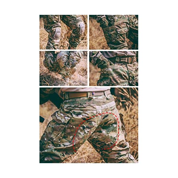 YEVHEV Taktisch Hosen Herren G3 US-Militär Camouflage Ripstop mit Knieschoner für Outdoor-Aktivitäten （Ohne Gürtel） – Bild 5