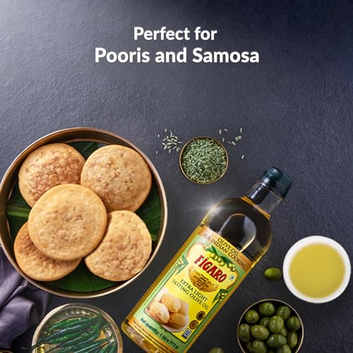 Image of Figaro Extra Light Tasting Olive Oil- Ideal for All Indian Cooking- Suitable for Deep Frying- Imported from Spain- 500 ml (Pack of 3)