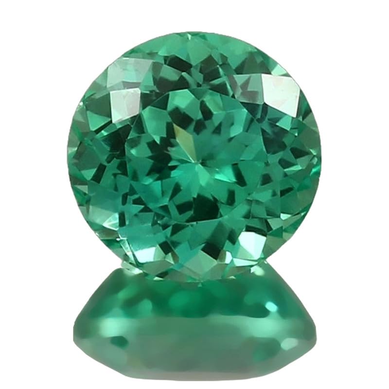 Saphir vert authentique 12mm taille brillante pour remplacer une pierre ou sertir une bague