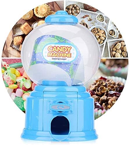 CONNECTWIDE Cute Sweets Mini Candy Machine Bubble Gumball Dispenser Coin Bank Kids Toy Saving Box, Blue, Candy Machine