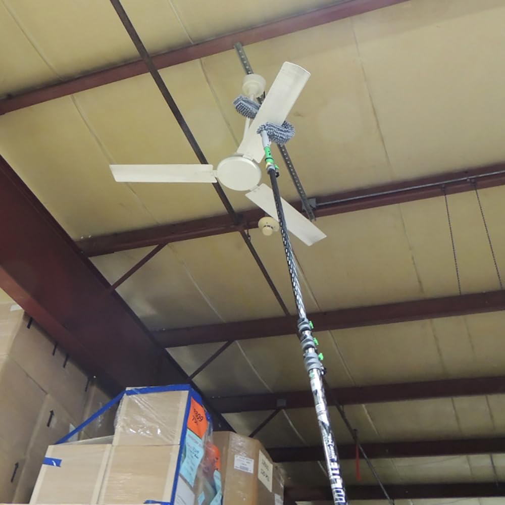 Unger Commercial StarDuster Pro Ceiling Fan Duster, Microfiber Sleeve, Gray, Ideal for Cleaning Ceiling Fans, Light Fixtures, and Vents, Case of 5 – CEDUG