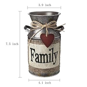   75-High-Rustic-Decorative-Vase-with-Greetings-and-Rope-Design-Metal-Milk-Can-Country-Jug-for-Living-Room-Bedroom-KitchenFamily