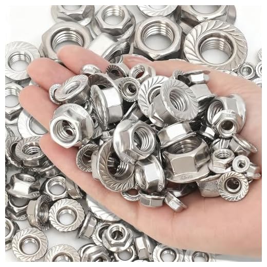 20PCS 304 Stainless Steel Hex Nuts Flange Design Fasten Nuts, Enhancing Stability Preventing Loosening, M6 Size
