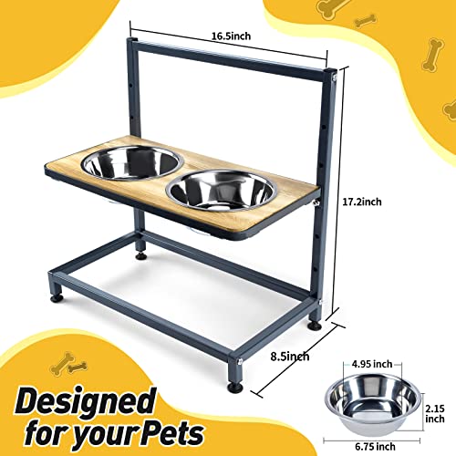 JOEJOY Elevated Dog Bowls for Medium Small Dogs or Cats, 5 Heights Adjustable Raised Dog Food Bowls Stand with 2… - Image 7