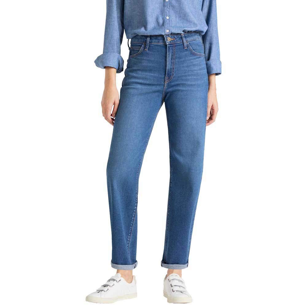 Lee Women's Bleu (Mid Bellevue Gx) Wide Leg Straight Jeans, 29W X 33L