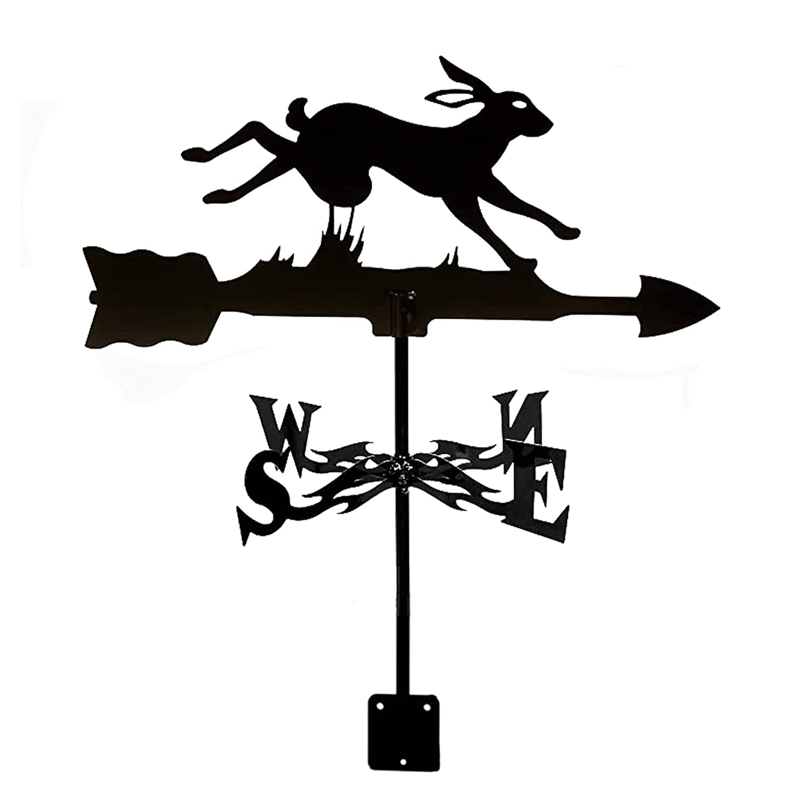 TAXXII Weather Vane,Vintage Wind Direction Indicator Decor Weathercock for Farm Patio Yard Garage Cupola Barn Gazebo Measuring Tool Easy Use and Install-Rabbit