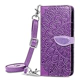 aquos sense7 手帳型ケース 可愛い 女性 レディース シャープ アクオスセンス 7 スマホカバー 自由 夢の翼 PU革 縄掛け 人気 韓国 docomo SH-53C au SHG10 SIMフリー 携帯カバー スキミング防止 AQUOS sense7 スマホケース スタンド可 カード収納 木の葉デコ マグネット aquosセンス7 通用カバー (AQUOS Sense7, パープル)