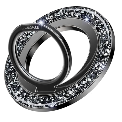 SYNCWIRE Magnetischer Handy-Ringhalter für MagSafe – Glitzer-Handy-Griff mit 360° drehbarem Fingerring-Ständer, Blingbling, kompatibel mit iPhone 17, 16, 15, 14, 13, 12 Pro Max, MagSafe-Zubehör