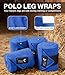 HackFond Fleece Horse Polo Leg Wraps Set of 4, 10' Horse Leg Bandages Stable Supplies Equestrian Boots True Blue