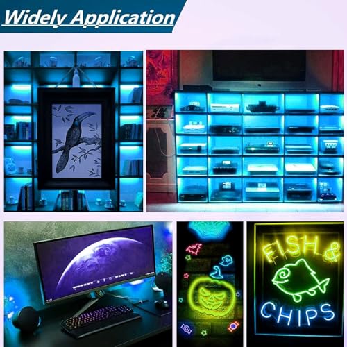 Image of Ourbest El Sheet Panel Light 2Pcs - Paper Electroluminescent Cuttable Mask Eye Lighting DIY Cosplay Party Decoration Continuous /Strobe (10x10CM Icyblue)