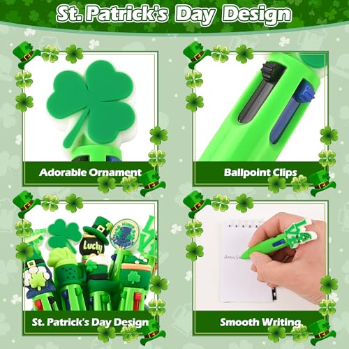 LiYiQ 25 bolígrafos multicolor 4 en 1 para San Patricio miniatura 7