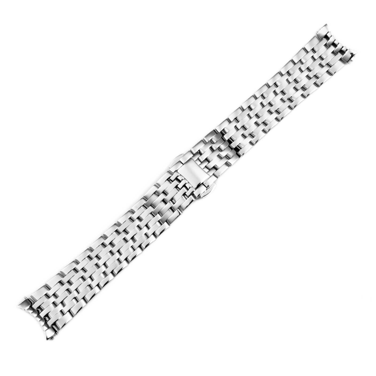 ZUC Solidny pasek do zegarka ze stali nierdzewnej 20 mm dla Omega Deville Oglądaj pasek na nadgarstek nadgarstek nadgarstek z zakrzywionym końcem paska