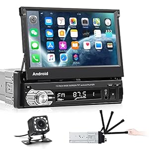 NHOPEEW Autoradio 1 Din Android 10.1 Stereo Auto Flip Touch Screen met Bluetooth FM RDS/DAB+ WiFi en GPS-navigatie…