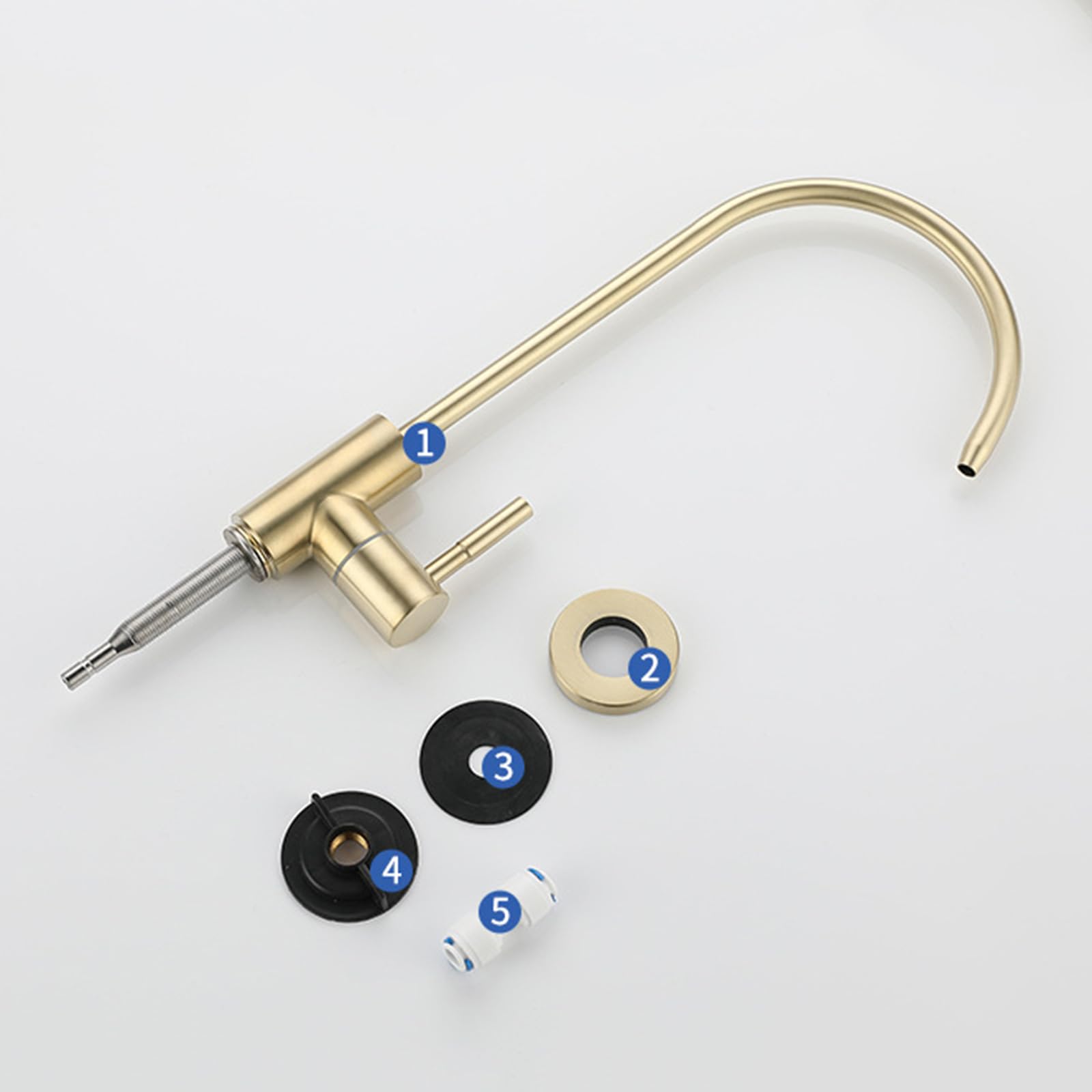 Grifo de agua potable para fregadero de cocina de oro rosa, grifo de agua fría G1 4 de ósmosis inversa para el hogar y diseño elegante, perfecto para agua potable limpia