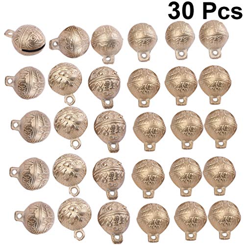 SUPVOX 30pcs DIY Craft Bells - Vintage Copper Mini Jingle Bells Fengshui Wind Chimes Making 18mm, Picture 1 - Image 4