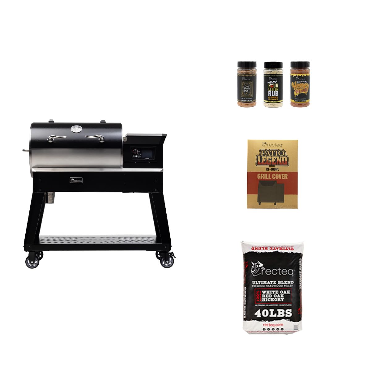 Patio Legend 400 Pellet Smoker, Pellet Grill with Wifi & App Connectivity, Outdoor Smokers Grills, Wood Pellet Grills, Temp Range 180° to 700+°, Smoker Grill + Grilling Basics Bundle