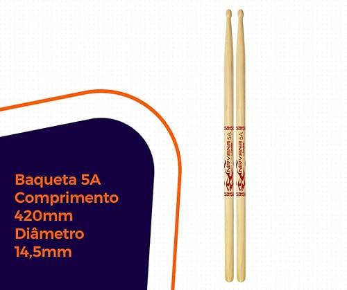 Baqueta Liverpool Nirvana Ecobio 5A madeira Kit com dois pares