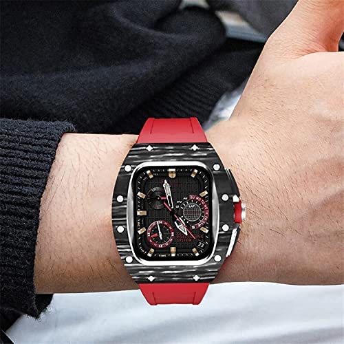 Boîtier carbone Apple Watch 45mm avec bracelet titane luxe - 7