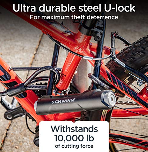 Schwinn Bike Max U-Lock with Double Crimped Cable, 2 Keys Included, 4 feet x 10mm Anti Theft Bicycle Lock, Security Level 5 by Schwinn - Image 5