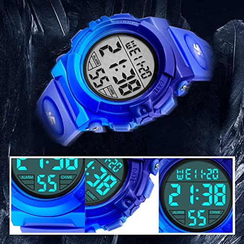 Image of Kids Watch,Boys Watch for 3-15 Year Old Boys,Digital Sport Outdoor Multifunctional Chronograph LED 50 M Waterproof Alarm Calendar Analog Watch for Children with Silicone Band,Kids Gift