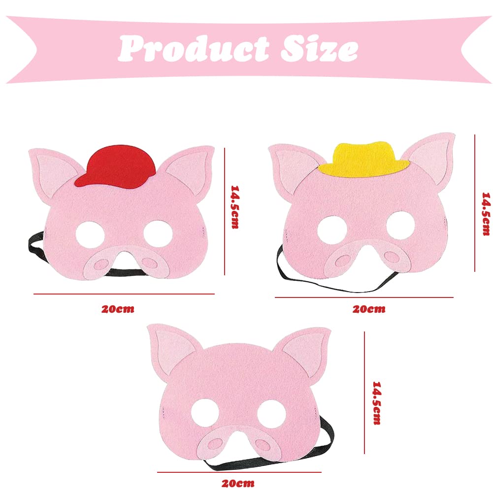 JAHEMU Animal Masks Felt Masks Children's Masks Pig Party Masks Halloween Mask Christmas Gifts Fancy Dress Carnival Party Accessories for Children - Image 2