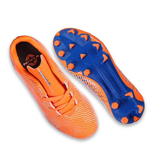 Image of Nivia Boys Encounter Kids Football StudNivia Kids Encounter 9.0 Orange-Royal Blue UK - 1