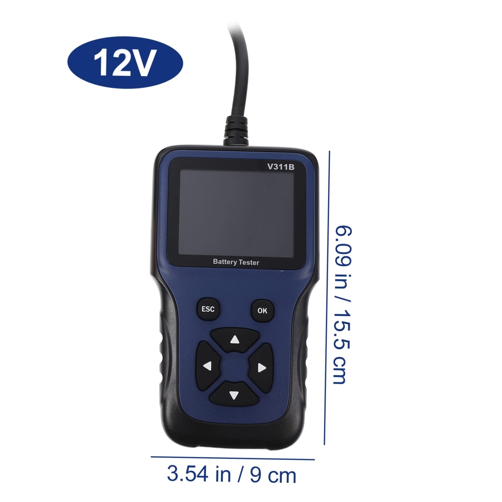 Tester Batteria Auto 12v Strumento di Analisi e Carico per Batterie Auto Leggero 9 Lingue Disponibili