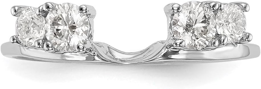 Diamond2Deal 14K White Gold Diamond Ring Guard Wrap Enhancer