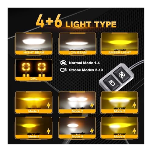 Phare de moto antibrouillard 12V avec projecteur double couleur