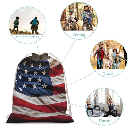 Drawstring Bag Backpack American Flag Sackpack Foldable String Bags Sports Gym Bag for Shopping Yoga3