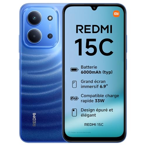 XIAOMI Redmi 15C Smartphone 4+246Go écran 6 9 Pouces 120Hz Design 7 99 mm MediaTek Helio G81 Ultra Batterie 6000 mAh Chargeur Non Inclus Version Française + de Garantie - vue 2