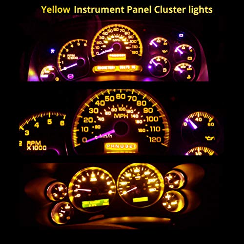 Image of WLJH Yellow Dimmable LED Dash Gauge Kit for 1987-1991 Jeep Wrangler | 3030 SMD, 100lm, Plug and Play, Cluster Speedometer and Indicator Backlight, with Twist Sockets, 8-Pack