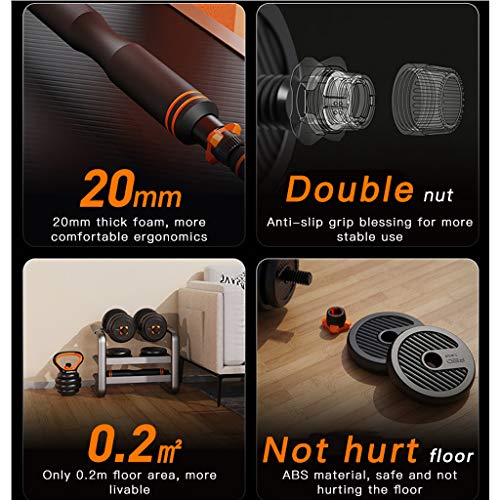 Dumbbells 6 in 1 Verstelbare Set Gratis Gewichten Oefening Barbell Gewicht Sets met Kettlebell Handvat voor Mannen… - Afbeelding 5