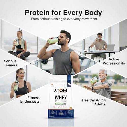 Image of AS-IT-IS ATOM Whey Protein XL, Dubai Kunafa, 1kg - with DigeZyme & Fermented Yeast Protein I High Absorption, Supports Muscle Growth, Recovery & Strength - Hybrid Protein for All Day Fuel