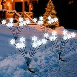 Qoosea Lampe Solaire Exterieur, 4 Pièces Lumieres Solaire Exterieur avec 32LED Flocon de ...