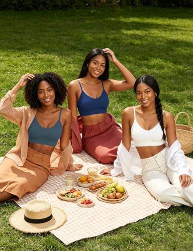 Image of ZENUTA 2Pack Padded Bralettes for Women, V-Neck Seamless Wireless Pull-On Bras with Removable Pads, Low-Impact