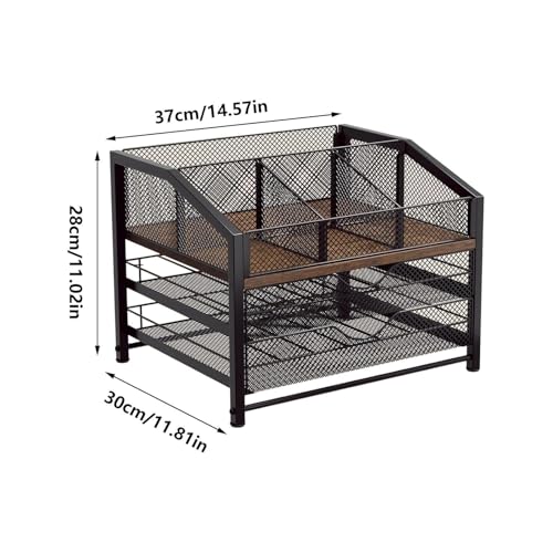 Rangement pour dosettes de café : grand tiroir en bois, meuble et support de cuisine - 6